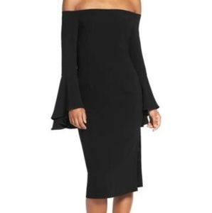 Bardot Solange off the shoulder midi dress